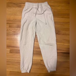 white garage sweatpants small